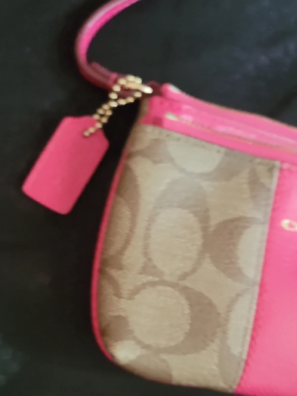 Coach Brown Signature Canvas Crossbody with Pink Trim - Picture 6 of 7